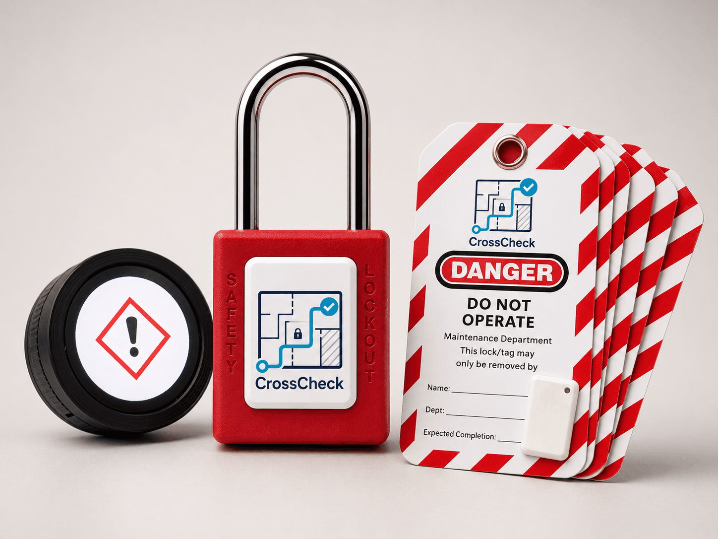 CrossCheck device family including geofence hardware